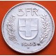 SUIZA 5 FRANCOS 1949 B GUILLERMO TELL KM.40 MONEDA DE PLATA MBC + IMPERFECCIONES Switzerland 5 Francs
