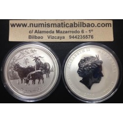 AUSTRALIA 1 DOLAR 2015 AÑO DE LA CABRA 2ª SERIE LUNAR MONEDA DE PLATA $1 dollar silver OZ ONZA OUNCE YEAR OF THE SHEEP