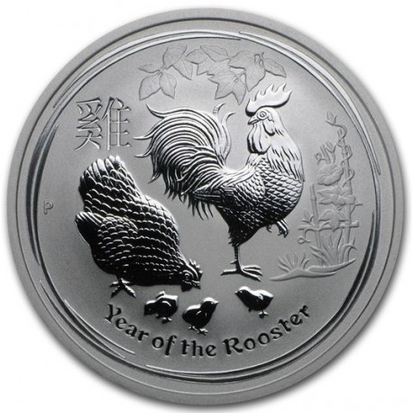 AUSTRALIA 1 DOLAR 2017 AÑO DEL GALLO 2ª Serie Lunar MONEDA DE PLATA PURA SC 1 ONZA OZ OUNCE YEAR OF THE ROOSTER