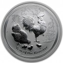 AUSTRALIA 1 DOLAR 2017 AÑO DEL GALLO 2ª Serie Lunar MONEDA DE PLATA PURA SC 1 ONZA OZ OUNCE YEAR OF THE ROOSTER