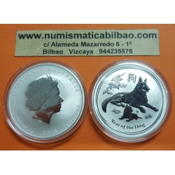 AUSTRALIA 1 DOLAR 2018 AÑO DEL PERRO 2ª Serie Lunar MONEDA DE PLATA PURA Year of the Dog ONZA OZ