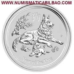 AUSTRALIA 1 DOLAR 2018 AÑO DEL PERRO 2ª Serie Lunar MONEDA DE PLATA PURA Year of the Dog ONZA OZ