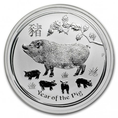AUSTRALIA 1 DOLAR 2019 AÑO DEL CERDO 2ª SERIE LUNAR @ULTIMA MONEDA@ DE PLATA PURA SC Year of the Pig OZ