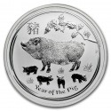 AUSTRALIA 1 DOLAR 2019 AÑO DEL CERDO 2ª SERIE LUNAR @ULTIMA MONEDA@ DE PLATA PURA SC Year of the Pig OZ