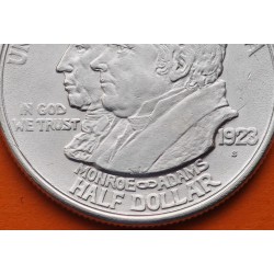 . @ESCASA@ ESTADOS UNIDOS 1/2 DOLAR 1923 DOCTRINA MONROE ADAMS KM.153 MONEDA DE PLATA USA Half Dollar Commemorative