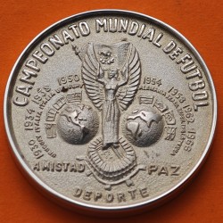 . @RARA@ MEXICO MEDALLA DE PLATA 1970 MUNDIAL DE FUTBOL LAZO DE AMISTAD ENTRE NACIONES 46,13 grs