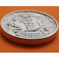 . @RARA@ MEXICO MEDALLA DE PLATA 1970 MUNDIAL DE FUTBOL LAZO DE AMISTAD ENTRE NACIONES 46,13 grs