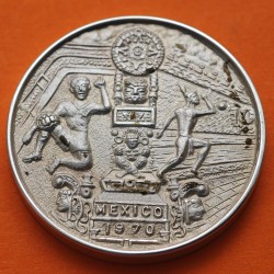 . @RARA@ MEXICO MEDALLA DE PLATA 1970 MUNDIAL DE FUTBOL LAZO DE AMISTAD ENTRE NACIONES 46,13 grs