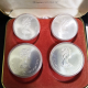 . 4,32 ONZAS PLATA PURA x CANADA 5 DOLARES 1973 + 10 DOLARES 1973 OLIMPIADA DE MONTREAL 1976 SC Estuche 4 MONEDAS SILVER SET