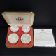 . 4,32 ONZAS PLATA PURA x CANADA 5 DOLARES 1973 + 10 DOLARES 1973 OLIMPIADA DE MONTREAL 1976 SC Estuche 4 MONEDAS SILVER SET