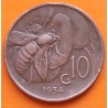 ITALIA 10 CENTIMOS 1934 Año XIV REY VITTORIO EMANUELE III KM.74 MONEDA DE COBRE MBC Italy copper