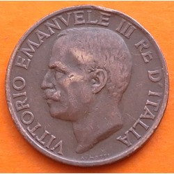 ITALIA 10 CENTIMOS 1934 Año XIV REY VITTORIO EMANUELE III KM.74 MONEDA DE COBRE MBC Italy copper