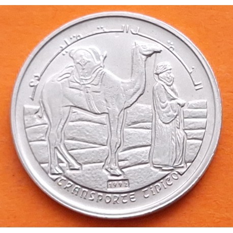 República Árabe Saharaui Democrática SAHARA 2 PESETAS 1992 TUAREG CON CAMELLO MONEDA DE NICKEL SC