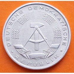 ALEMANIA DEMOCRATICA 10 PFENNIG 1981 A ESCUDO y VALOR TIpo 1 KM.10 MONEDA DE ALUMINIO SC- Germany DDR RDA 10 Pfn