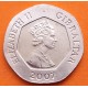 GIBRALTAR 20 PENIQUES 2007 LLAVES DEL PEÑÓN y REINA ISABEL II KM.1048 FORMA HEPTAGONAL MONEDA DE NICKEL EBC/SC- 20 Pence