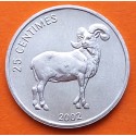 CONGO 25 CENTIMOS 2002 MUFLON CABRA MONTESA KM.77 MONEDA DE ALUMINIO SC- 25 Centimes