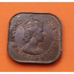 MALASIA y BORNEO BRITANICO 1 CENTIMO 1957 ISABEL II KM.5 Modulo Pequeño MONEDA DE BRONCE MBC+ Malaya & Bristish Borneo
