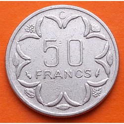 . República del CONGO (Letra C) ESTADOS DEL AFRICA CENTRAL 50 FRANCOS 1978 ANTILOPES KM.11 MONEDA DE NICKEL MBC+ Central States