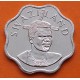SWAZILANDIA 10 CENTIMOS DE LILANGENI 1998 REY MSWATI III y CAÑA DE AZUCAR KM.49 @FORMA LOBULADA@ MONEDA DE NICKEL SC-