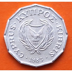 CHIPRE 1/2 CENTIMO 1983 FLORA HOJAI KM. 52 MONEDA DE ALUMINIO SC- FORMA LOBULADA Cyprus