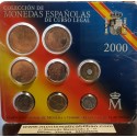 ESPAÑA 2000 CARTERA FNMT SERIE 1+5+10+25+50+100 + 200 PESETAS 2000 +500 PESETAS 2000 MONEDAS SIN CIRCULAR JUAN CARLOS I