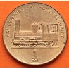 KOREA DEL NORTE 1 WON 2002 ANTIGUA LOCOMOTORA DE TREN KM.195 MONEDA DE LATON EBC/SC North Korea