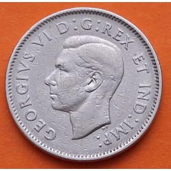1º AÑO DE EMISIÓN x CANADA 5 CENTAVOS 1937 CASTOR y REY JORGE VI @PUNTO JUNTO A FECHA@ KM.33 MONEDA DE NICKEL MBC+
