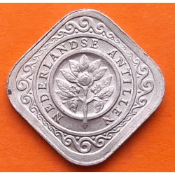 ANTILLAS HOLANDESAS 5 CENTIMOS 1963 VALOR y CARACTERES KM. 13 MONEDA DE NICKEL SC- Netherland Antilles