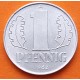 ALEMANIA DEMOCRATICA 1 PFENNIG 1962 A ESCUDO Régimen Comunista KM.8.1 MONEDA DE ALUMINIO SC- Germany DDR RDA