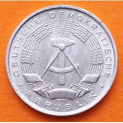 ALEMANIA DEMOCRATICA 1 PFENNIG 1962 A ESCUDO Régimen Comunista KM.8.1 MONEDA DE ALUMINIO SC- Germany DDR RDA