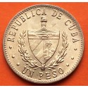 CUBA 1 PESO 1985 ESTRELLA - PATRIA o MUERTE KM.105 MONEDA DE LATON SC-