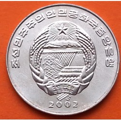 KOREA DEL NORTE 2 WON 2002 COCHE ANTIGUO KM.197 MONEDA DE ALUMINIO SC- North Korea OLD CAR