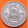 INGLATERRA 1 SHILLING 1949 JORGE VI y LEON SOBRE CORONA diseño INGLES KM.876 MONEDA DE NICKEL MBC+ UK United Kingdom