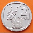 SUDAFRICA 2 RAND 2005 ANTILOPE y ESCUDO NACIONAL KM.296 MONEDA DE NICKEL EBC South Africa