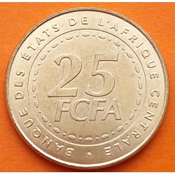 ESTADOS DEL AFRICA CENTRAL 25 FRANCOS 2006 FLORES KM.20 MONEDA DE LATON SC- Etats de L'Afrique Centrale 25 FRANCS FCFA