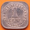 ESTRECHOS MALAYOS 1 CENTIMO 1919 JORGE V KM.32 MONEDA DE BRONCE MBC- Actual Malasia STRAITS SETTLEMENTS INDIA