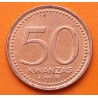 @MUY RARA@ ANGOLA 50 KWANZAS 1992 JAN 8 Edición ANIVERSARIO KM.101 MONEDA DE NICKEL y BAÑO DE COBRE EBC-