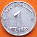 1º AÑO DE EMISIÓN x ALEMANIA DEMOCRATICA 1 PFENNIG 1948 A ESPIGA DE TRIGO Régimen Comunista KM.1 ALUMINIO MBC+ Germany DDR RDA