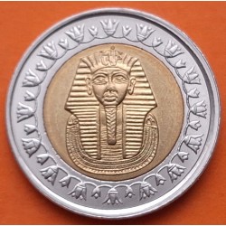 EGIPTO 1 LIBRA 2005 MASCARA DEL REY TUTANKAMON KM.940A MONEDA BIMETALICA SC- @ Egypt 1 pound