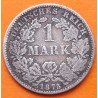ALEMANIA 1 MARCO 1875 A AGUILA del EMPERADOR GUILLERMO I KM.7 MONEDA DE PLATA MBC- Germany 1 Mark DEUTSCHES REICH