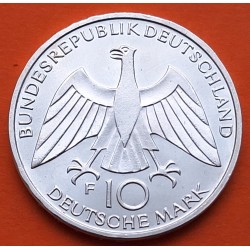 ALEMANIA 10 MARCOS 1972 D ANILLOS OLÍMPICOS OLIMPIADA DE MUNICH KM.131 MONEDA DE PLATA SC + IMPERFECCIONES Germany silver R/1