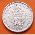 PERU 5 INTIS 1987 GRAN ALMIRANTE MIGUEL GRAU KM.300 MONEDA DE NICKEL EBC