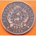 @ESCASA@ ARGENTINA 2 CENTAVOS 1889 DAMA LIBERTAD KM.32 MONEDA DE BRONCE MBC- Latin Monetary Union
