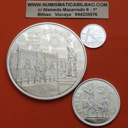. 6,20 ONZAS de PLATA PURA @VER FOTOS@ ESPAÑA 1 ECU + 5 ECUS + 25 ECUS 1994 DON QUIJOTE CERVANTES 3 monedas NO CÁPSULAS