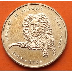 POLONIA 2 ZLOTY 2002 REY AUGUST II EL FUERTE 1709 1733 KM.439 MONEDA DE LATON SC Poland 2 Zlotych ZL