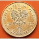 POLONIA 2 ZLOTY 2002 REY AUGUST II EL FUERTE 1709 1733 KM.439 MONEDA DE LATON SC + PATINA ROJIZA Poland 2 Zlotych ZL