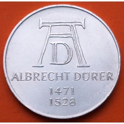 ALEMANIA 5 MARCOS 1971 D ALBERTO DURERO KM.129 MONEDA DE PLATA EBC Germany 5 Marks silver ALBRECHT DURER