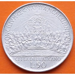 VATICANO 50 LIRAS 1962 PAPA JUAN XXIII 2ª CONCILIO ECUMENICO KM.72 MONEDA DE ACERO SC 50 lire POPE GIOVANNI