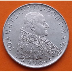VATICANO 50 LIRAS 1962 PAPA JUAN XXIII 2ª CONCILIO ECUMENICO KM.72 MONEDA DE ACERO SC 50 lire POPE GIOVANNI