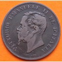 ITALIA 5 CENTESIMI 1861 M Ceca de MILAN Rey VITTORIO EMANUELE KM.3.2 MONEDA COBRE MBC + RAYITAS Italy 5 Centimos